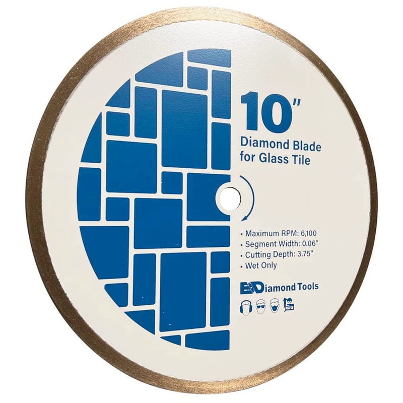 EDiamondTools 10" Diamond Saw Blades for Glass Mosaic, 5/8" Arbor - Image 2